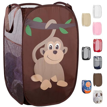 Handy Laundry Collapsible Mesh Pop Up Laundry Hamper 14 x 13 x 24 in - color: Monkey, 1-PACK