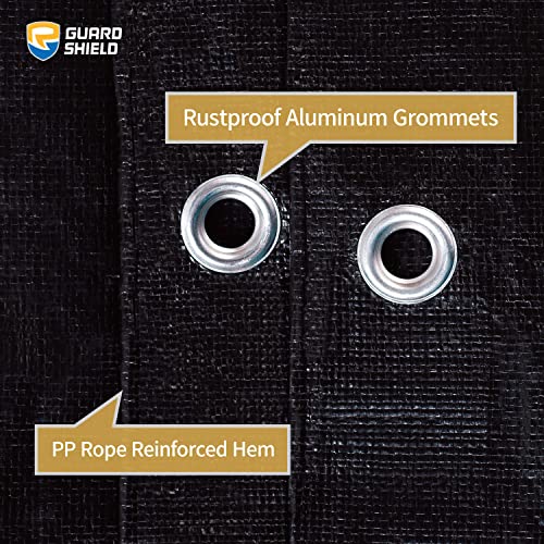 GUARD SHIELD Tarps Heavy Duty Waterproof 30x40 Feet Black Poly Tarp Cover Outdoor Thick UV Resistant Tarpaulin with Grommets 10mil - color: Black, size: 30x40