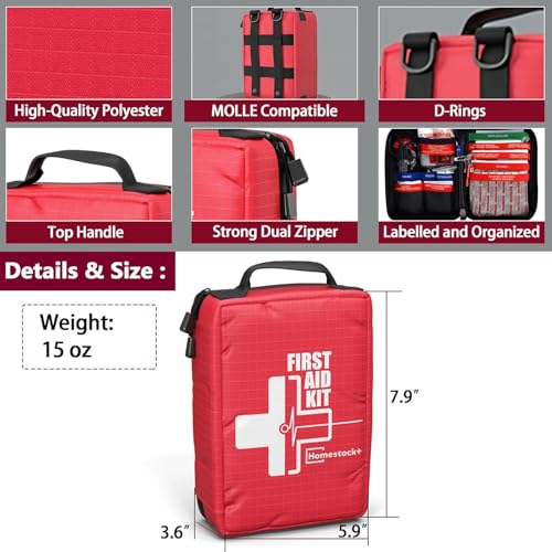Compact First Aid Kit for Emergency - Basic Emergency Kit for Dorm,Hiking, Backpacking, Camping, Traveling, and Cycling -Small First Aid Kits - size: Small Kit