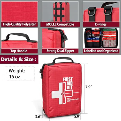 Compact First Aid Kit for Emergency - Basic Emergency Kit for Dorm,Hiking, Backpacking, Camping, Traveling, and Cycling -Small First Aid Kits - size: Small Kit