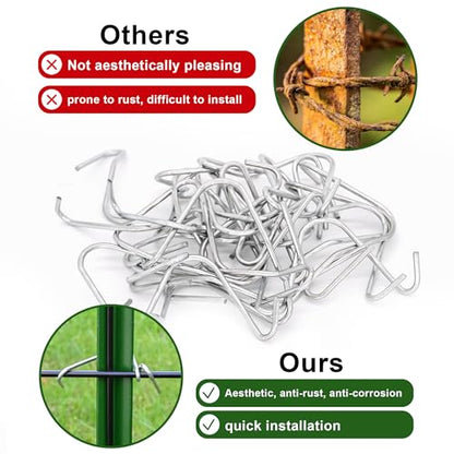 T-Post Clips Galvanized Steel Fence Clips 150 PCS 10 Gauge Convenient and Fast Installation Pre-Cut Fence Ties for T-Posts/U-Posts