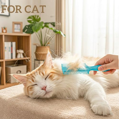 Pumtus 120 Pack Double Sided Fine Tooth Comb, 6 Color Plastic Pet Flea Tick Combs with Handle, Cat Dog Lice Treatment Comb, Hair Dandruff Removal Grooming Tool for Small Pet, Baby, Adult