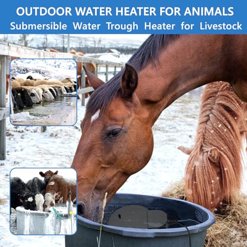 250W Bird Bath Heater - Suitable for Livestock, Poultry, Horses, Cows, Birds, and Chicken Waterers - Winter Use Indoors/Outdoors - Aluminum Cast for Efficient Heating