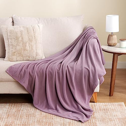 Berkshire Blanket Microfleece Throw Size Bed Throw Blanket Lavender Purple, Lightweight Soft Breathable Plush Micro Fleece Throw Blanket for Travel, Bed and Couch, 50x60 Inches - color: Lavender, size: Throw/Throw XL