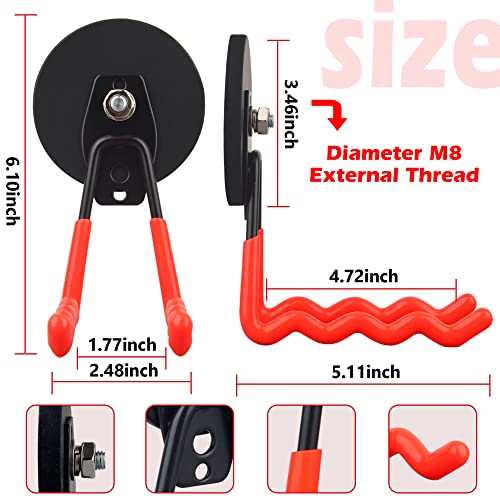 ULIBERMAGNET Heavy Duty Large Magnet Hooks,Strong Magnetic Wave Hook for Hose,Jig Saw,Circular Saw,Workshop Organization,2 Pack Magnetic Tool for Hammer Drill,Garden Tool(3.46inch/Orange) - style: 3.46" Large Powerful Wave Orange