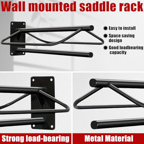 2 Pack 23.8"(L) x12.6(W) x7.5(H) Saddle Racks with Pad Bar Heavy Duty Wall Mounted Saddle Rack Suitable for English and Western Saddles Horse Stall Barn Trailer Tack Room - style: One Bar-2PCS