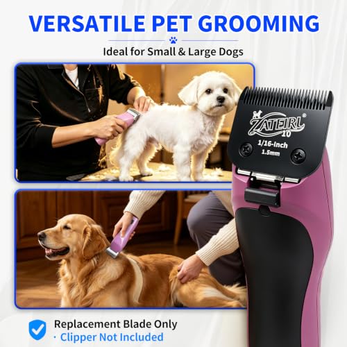 4 Pack Pet Grooming Clipper Blades with Steel Cutters, Sizes 10, 7FC, 5FC & 4FC, Black, Compatible with Andis, Oster A5, Wahl KM10 A5 Style Dog Clippers - color: Black, size: 10# + 7FC + 5FC + 4FC