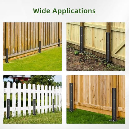 Fence Post Repair Kit, Heavy Duty Steel Ground Spike for Wooden Fence Post Repairing Tilted/Broken Wood Posts (32''H 2 Pack) - size: 32''H 2 Pack