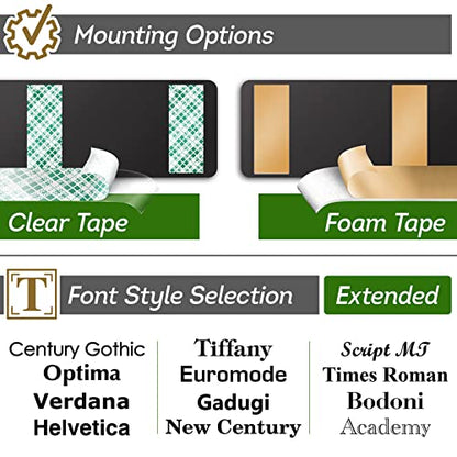 Name Plates for Doors, Custom Office Door Signs, Personalized Wall Plaques - 2.5x8 Inch, 18 Colors, (Prestige) Made in USA By My Sign Center