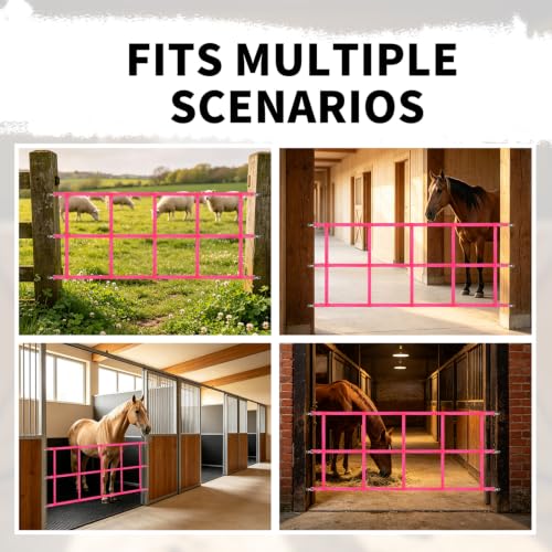 48" x 20" Stall Guards for Horses with Adjustable Straps and Hardware (Pink) - color: Pink