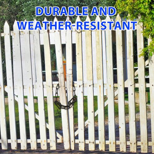Gate Chain Lock with Carabiners Barn Chain Link 20'' Black Gate Latches for Outdoor Fences Dog Cage Lock Backyard Chain Lock Stall Supplies 2 Pack - size: 20'' 2Pack