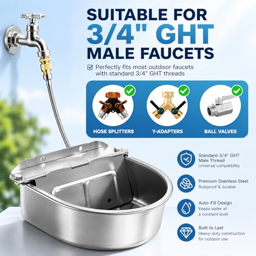 BWOGUE Automatic Water Dispenser for Dogs,1Gal Outdoor Automatic Water Bowl