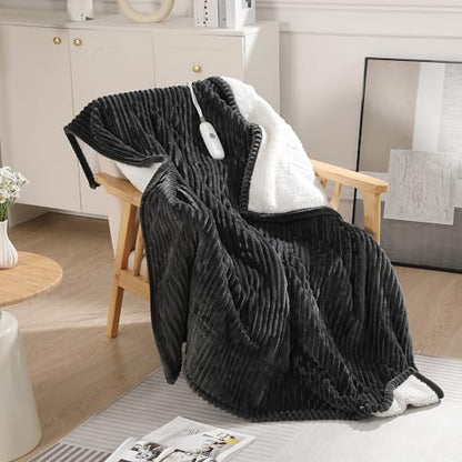 Heated Throw Blanket Electric Throw Blanket Heating Blanket Throw 50''X60'' - color: Charcoal, size: Throw(50"x60")