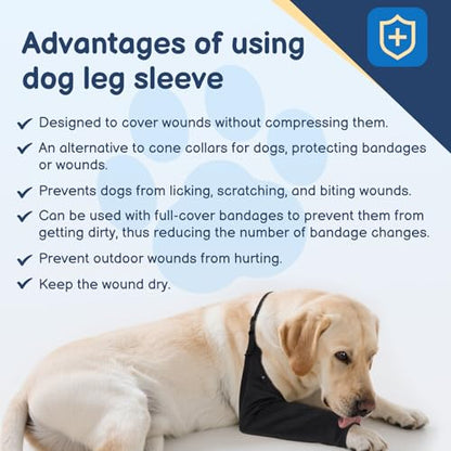 BARKLESS Dog Leg Sleeve for Front Single Leg After Surgery to Stop Licking - size: XL(Leg Height 13-14.5")