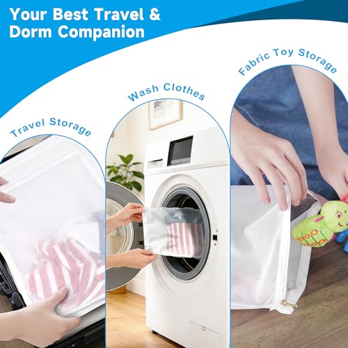 GOGOODA 4 Pack Delicates Laundry Bags, Fine Mesh Wash Bag with Hanging Loop - size: 2 Medium, 2 Large