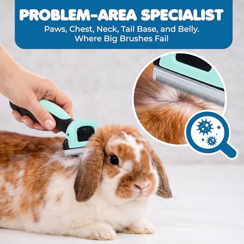 SunGrow Dog & Cat Deshedding Brush, Minimizes Shedding, Enhances Coat Health, Gentle on Skin, Suitable for Rabbits & Ferrets