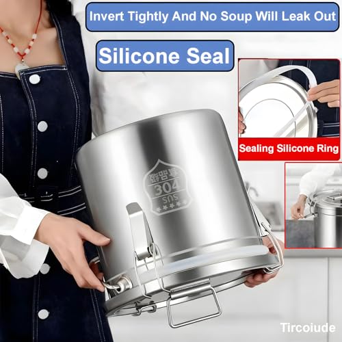 21L/5.5 Gal 304 Stainless Steel Containers with Lids 716 Oz Kitchen Airtight Canisters Stainless Steel Bucket Metal Food Storage Rice Containers Flour Storage Airtight Container - size: 21L