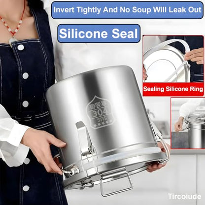 21L/5.5 Gal 304 Stainless Steel Containers with Lids 716 Oz Kitchen Airtight Canisters Stainless Steel Bucket Metal Food Storage Rice Containers Flour Storage Airtight Container - size: 21L
