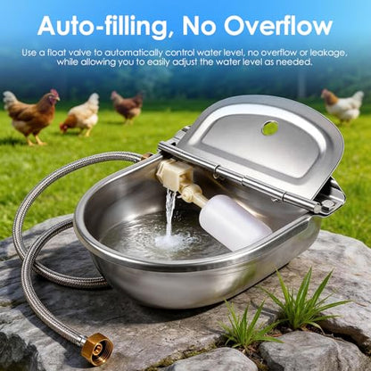 Metal Automatic Chicken Waterer, Duck Waterer No Mess