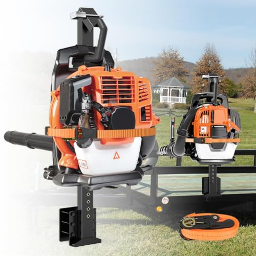 Heavy Duty Backpack Blower Rack for Truck & Trailer, Black - color: Black