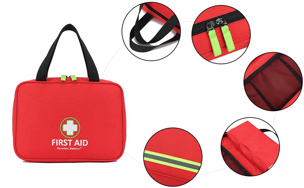 Handy First Aid Bag Empty First Aid Kit For Office, Home, Vehicle, Emergency Kit For Your Next Adventure, First Aid Supplies Organizer Bag For Camping, Travel, Sports.