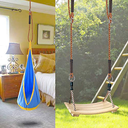 SELEWARE 6.5ft Tree Swing Rope, Adjustable Hammock Straps Hanging Kit - color: Brown-1 Pack, size: 6.5ft