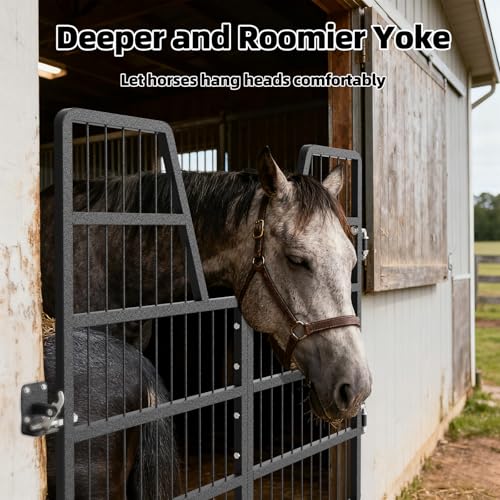 Horse Stall Gates 48" W x 42" H | Heavy Duty Steel Gate for Horse Barns, Stall Door Guard
