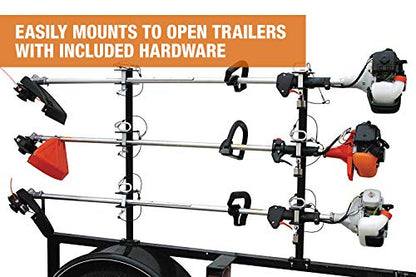 Buyers Products LT13 3-Position Lockable Trimmer Rack, Black Steel | Lockable 3-Position Steel Rack Helps Keep Trimmers Secure, Organized, And Ready To Work On Busy Landscape Trailer Routes - size: 3-Position