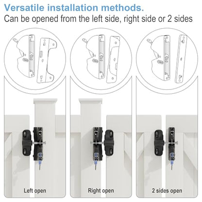 Self Locking gate Latch, Lockable Latch Key, Fence Lock Suitable for Outdoor Gates. Locking gate Latch Fence Hardware Suitable for Metal, Wood, and Vinyl Fences. Black Finish
