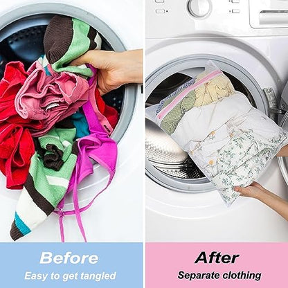Vivifying Mesh Laundry Bags, 4pcs Durable Coarse Mesh Wash Bags with Zipper for Washing Machine, Delicates, Lingerie, Socks, Shoes and Stuffed Animals - size: 4 Laundry Bags (Variety Pack)