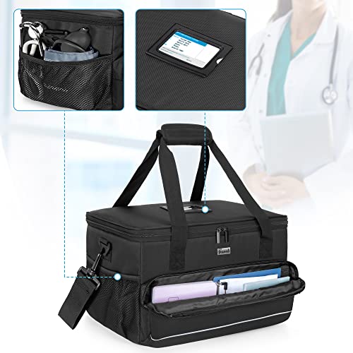 Trunab Large Insulated Medical Bag with Dividers, Easy-Clean Trauma Pouch - color: Black, size: X-Large