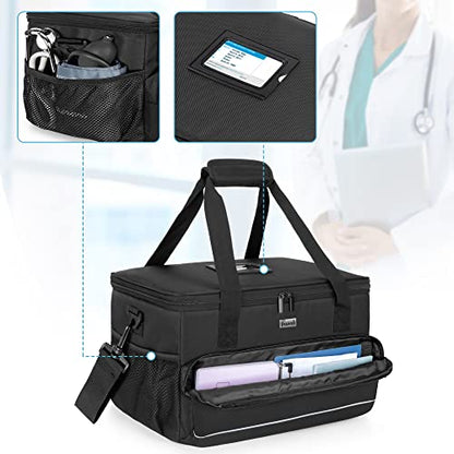 Trunab Large Insulated Medical Bag with Dividers, Easy-Clean Trauma Pouch - color: Black, size: X-Large