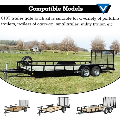 819T Trailer Gate Spring Latch Kit, Utility Trailer Accessories, Trailer Gate Pin, Trailer Gate Latch, Fit for Carry-On Utility Trailers - 2 Pack