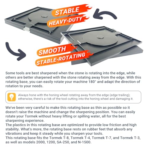 RB-180 Rotating Base for Tormek T-8, T-7, T-4, T-3, S2000, S1200 - Effortless 180° Swivel, Seamless Sharpening & Honing, Perfect Compatibility, Low-Profile Design, No Extra Adapters Needed