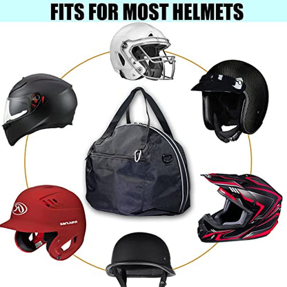 Helmet Bag,Motorcycle Helmet Storage Bag,Lightweight Soft Fleece Lining Water-resistant 1680D Oxford with Strap, Reflective Strip (Black)