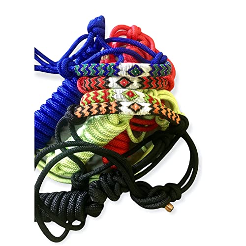 Majestic Ally Padded Beaded Nose Braided Rope Halter with 10' Matching Lead - Full (Black) - color: Black