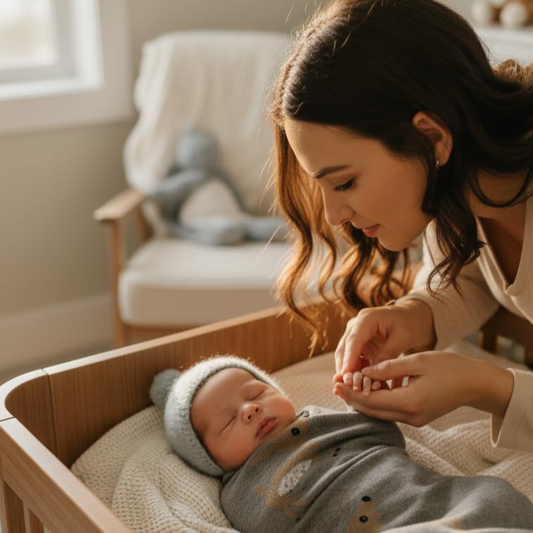 Knit Baby Swaddle Blanket - 100% Cotton Soft Cozy Receiving Swaddling Crib Stroller Quilt Blanket for Shower Gift Registry for Newborns, Infants, Toddlers, Unisex (Deer - Grey) - color: 12 - Deer - Grey