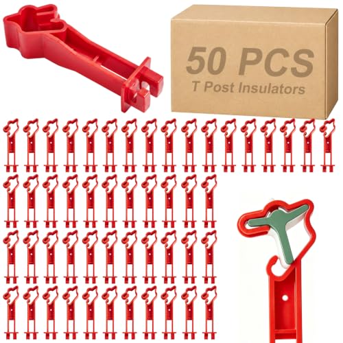 50 Pcs Reversed Extender Tube Post Insulator for Electric Fence Wire, Red - color: Red, size: 50 PCS