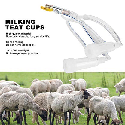 Goat Sheep Milker Claw Kit,Goat Sheep Milker Machine Parts,Sheep Milking Cluster Groups Replacement Milking Teat Cup Milk Collector,Farm Supplies Accessories for Goat Mobile Milking