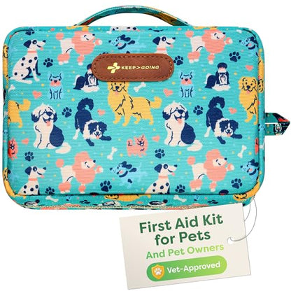 KeepGoing Pet First Aid Kit for Dogs & Cats, 99 Pc. Travel Emergency Kit