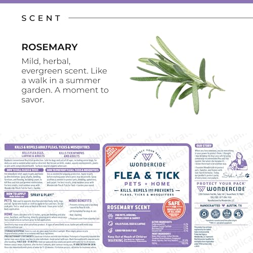 Wondercide - Flea, Tick & Mosquito Spray for Pets & Home - Rosemary 32 oz - color: Rosemary, size: 32 OZ