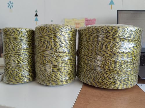 Electric Fence Wire 656 Feet 200 Meters Electric Fencing Poly Wire Rope Line with Reliable Conductivity and Rust Resistance, UV Resistant 1/8inch Diameter - Yellow Black - color: Yellow & Black, size: 1/8 x 656FT