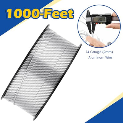 Gisafai 2000 ft 14 Gauge Aluminum Wire for Electric Fencing - size: 2000 ft 14 Gauge