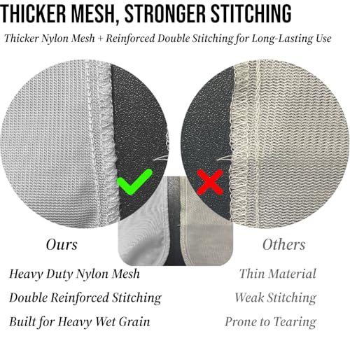 5 Pack BIAB Brewing Bag, 26" x 22", 250 Micron Reusable Fine Mesh Brew Bags with Reinforced Stitching & Drawstring, Heavy Duty Nylon Straining Bag for All Grain Home Brewing & Beer Wine Cider - size: 5Pack 26" X 22"