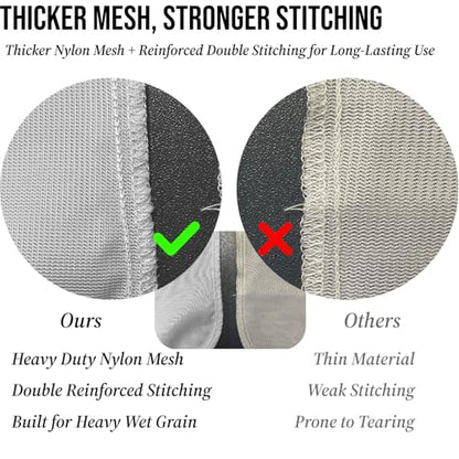5 Pack BIAB Brewing Bag, 18" x 16", 250 Micron Reusable Fine Mesh Brew in a Bag with Reinforced Stitching & Drawstring, Heavy Duty Nylon Straining Bag for All Grain Home Brewing & Beer Wine Cider - size: 5Pack 18" X 16"