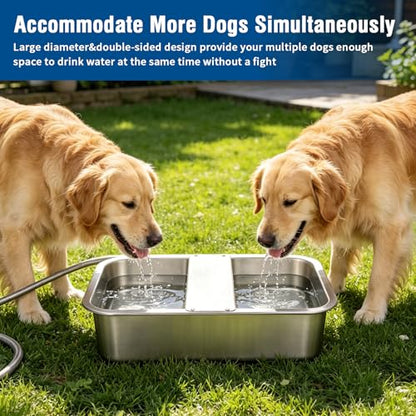 BWOGUE 3 Gal Automatic Dog Water Dispenser, Stainless Steel Bowl for Dogs - size: 3 Gal