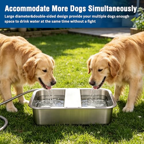 BWOGUE 5 Gal Automatic Dog Water Dispenser, Stainless Steel Bowl for Dogs - size: 5 Gal