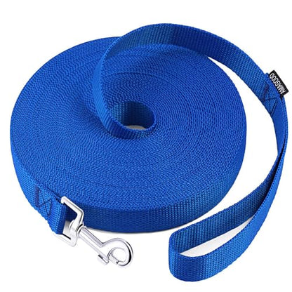 AMAGOOD Dog/Puppy Obedience Recall Training Agility Lead-15 ft 20 ft 30 ft 50 ft Long Leash-for Dog Training,Tie Out,Play,Safety,Camping (15Feet x 1Inch, Blue) - color: Blue, size: 1 Inch x 15 Feet