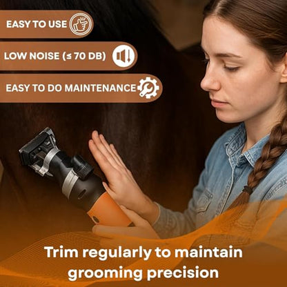Heavy Duty Horse Clippers 600W Professional Electric Grooming Kit for Horses, Goats, Cattle & Livestock – 6-Speed Heavy Duty Farm Haircut Trimmer for Thick Coats – Equine Clippers with Accessories