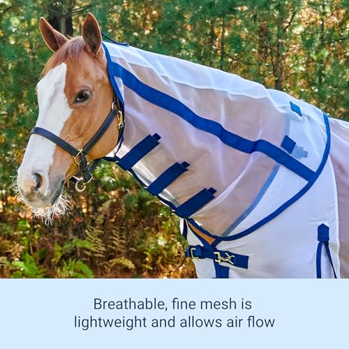 SmartEquine Fine Mesh Horse Fly Sheet with Neck Cover | Optimal Coverage and Breathability | Mesh Fly Sheets for Horses | Ideal for Sensitive Skin Protection (75") - size: 75"